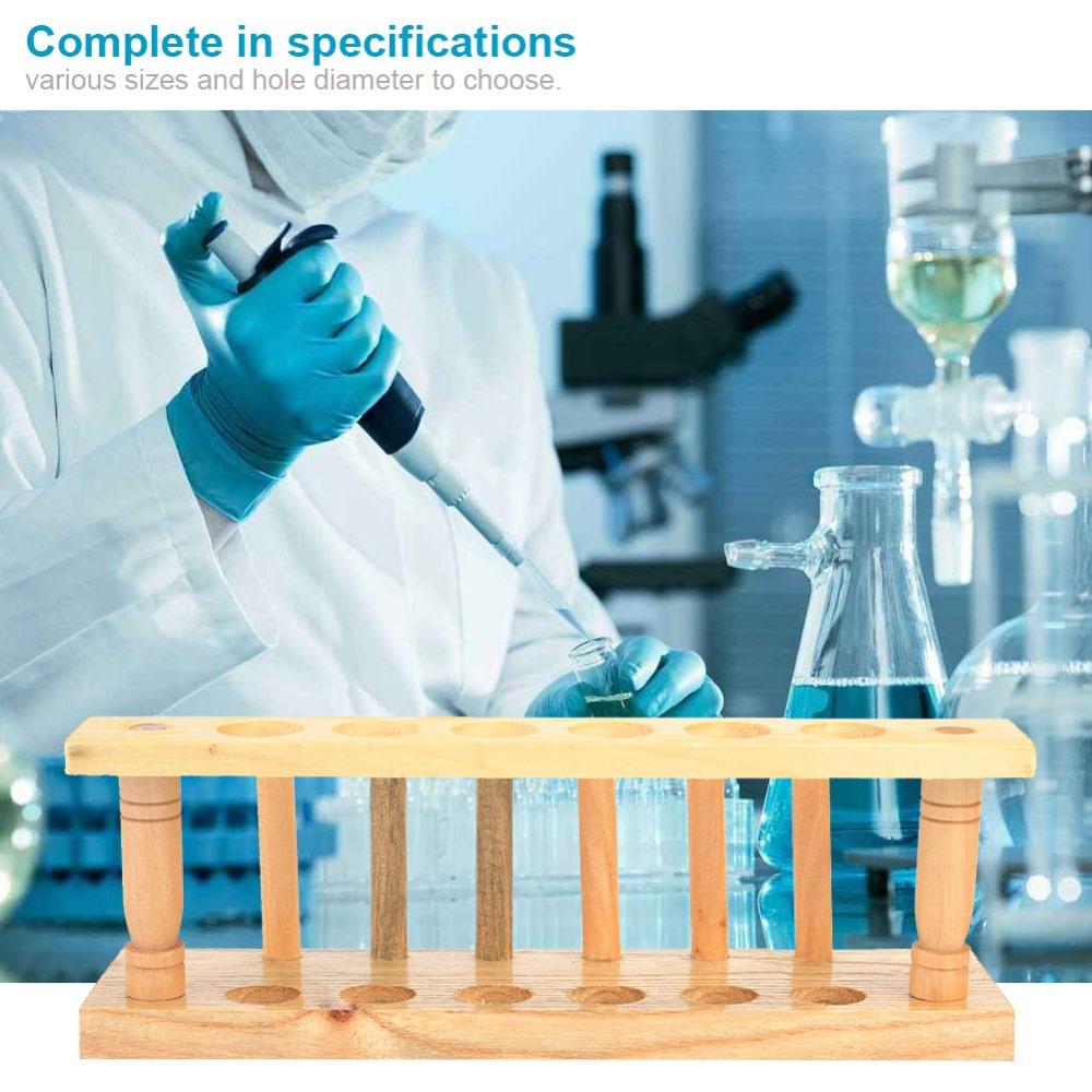 6/8/10 Hole Wooden Test Tube Rack Durable Test Tube Stand Wooden Test Tube Stand Experiment