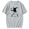 Hipster Unisex Flower Thrower Banksy Panda Guns Urban Art Tshirt Unisex Tshirt Tops Male Casual Style Short Sleeve T Shirt