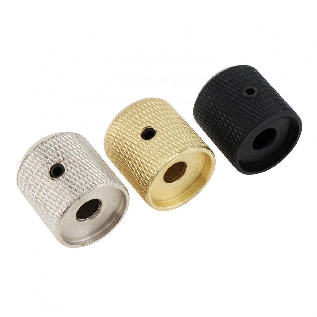 2ks kovové klenuté bílé mušle Horní knoflíky pro ovládání tónu pro elektrickou kytaru / baskytaru s nastavovacím klíčem