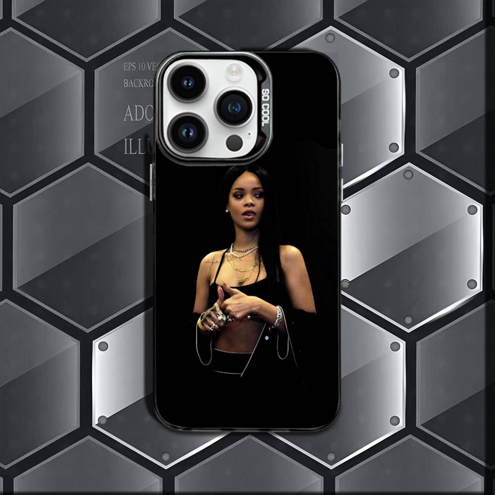New Singer R-Rihannas Phone Case For iPhone 17,16e,16,ProMax,15,14,Plus,13,12,Mini,11,Pro Matte Colored Silver Luxury Cover