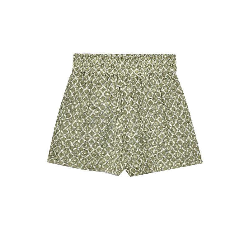 

Летний Новый Продукт Женская одежда Европейский и Американский Туйер Карман Украшение Полая Вышивка Средняя Посадка Удобные Повседневные Шорты 8073186 Khaki M