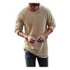 Men Casual Solid Color Sweater Knitwear O Neck Long Sleeve Shirt Pullover Top