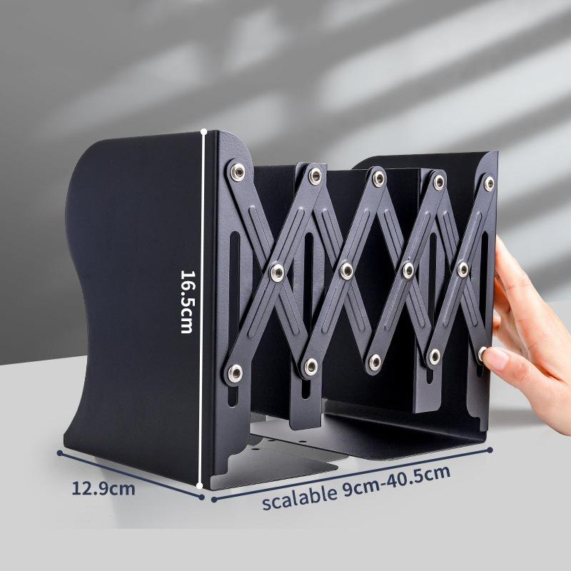 Adjustable Desktop Bookends Book Stand Bookend Iron Desktop Art Non Slip Rack Retractable Shelf Holder School Stationery Office A8