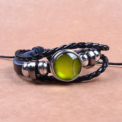 New Football Sport Bracelet For Men Soccer Basketball Tennis Charm Braided Leather Bracelet Women Adjustable Chain Jewelry Gift