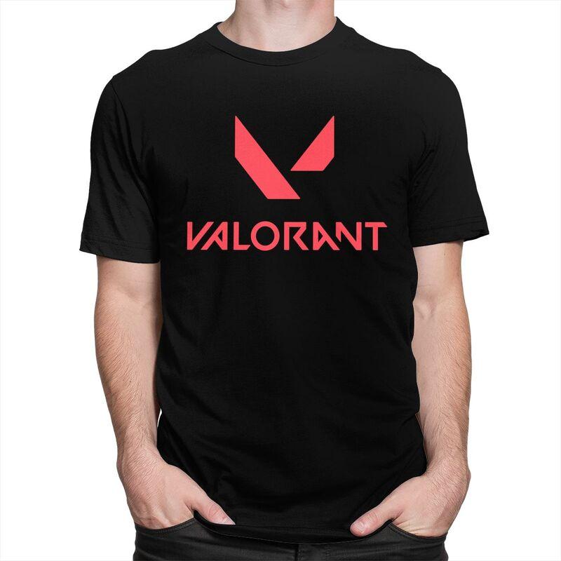 Custom Game Valorant Logo T Shirt for Men Tshirt Tees Short Sleeve Tshirts Loose Fit Clothing