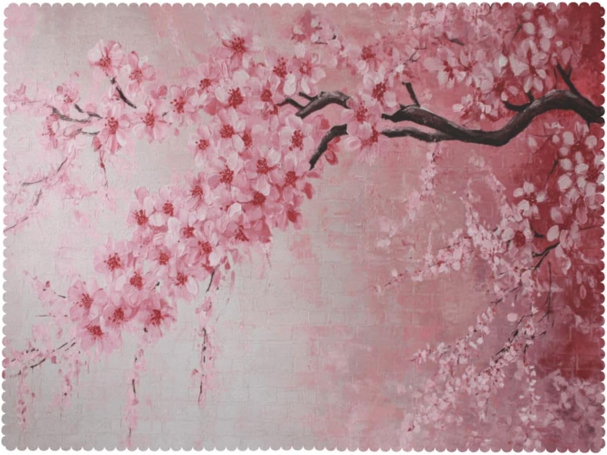 Kersenbloesem Tafelkleed Roze Bloemen Bloemen Schilderij Tafelhoes Kreukbestendig Keuken Eetkamer Feest Decoratie 100x140cm