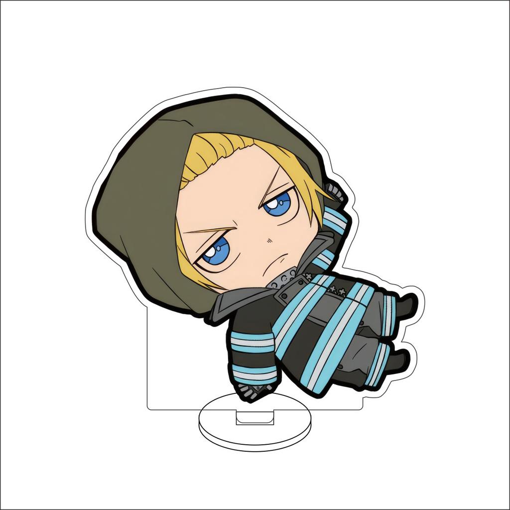 10CM AnimeFire Force Figure Stand Model Shinra Kusakabe/Arthur Boyle/Akitaru Obi Cute Desk Decor Standing Sign Gifts