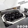 Marmor Teppich Groß für Wohnzimmer 160x230 Schwarz Light Luxury Dekoration Arbeitszimmer Teppich Waschbar Y2k Schlafzimmer Heimteppiche Rutschfest