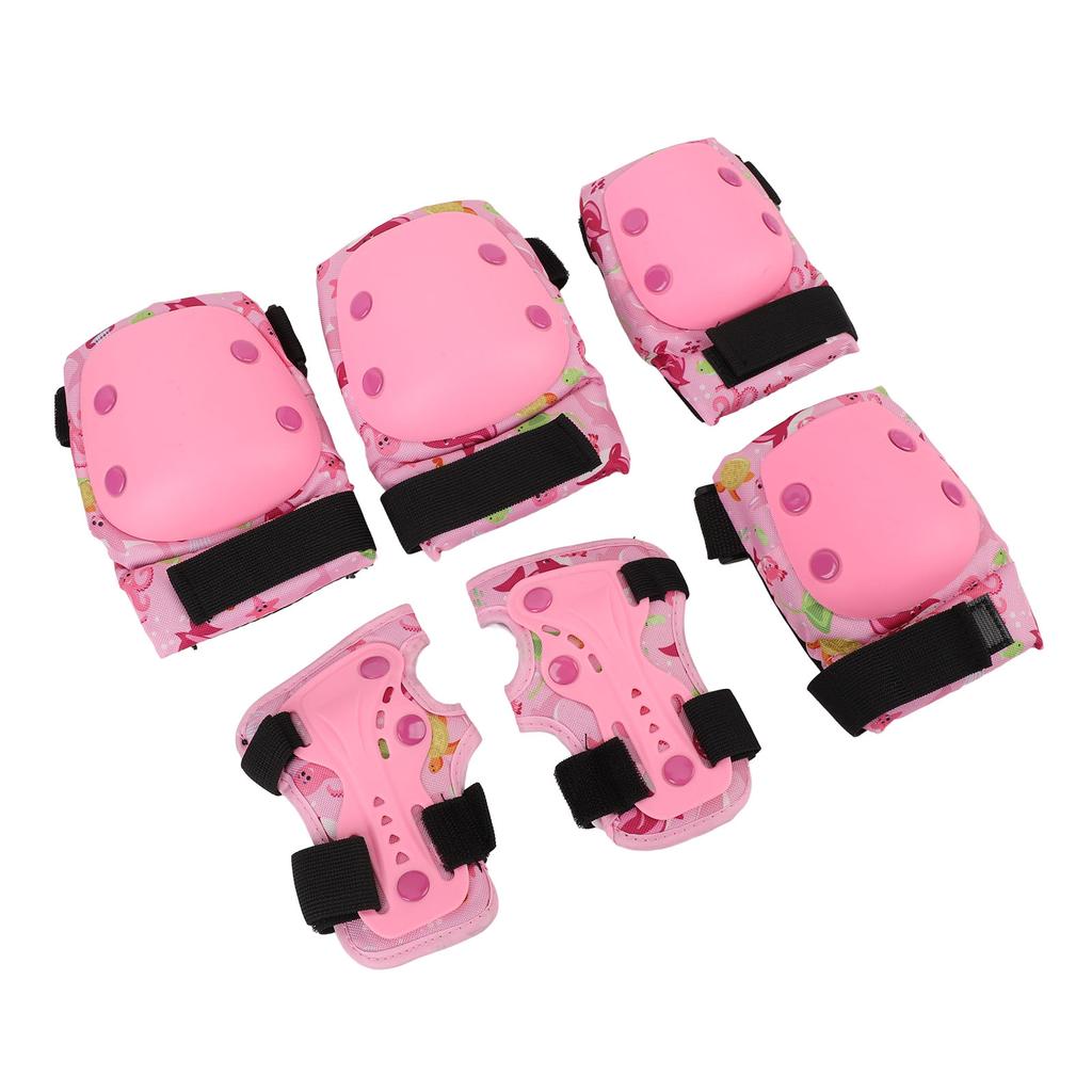 Kids Protective Gear Set Adjustable Kids Knee Elbow Pads Wrist Guards with Drawstring Bag for