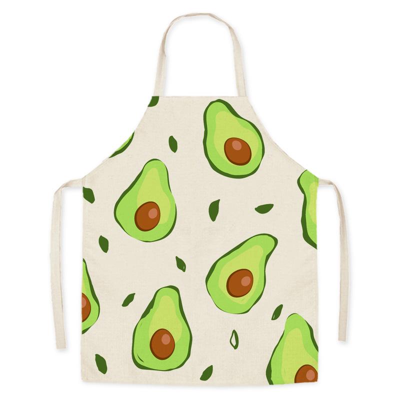 Kitchen Linen Apron Summer Orange Lemon Print Fruit Pattern Parent-child Sleeveless Apron Kitchen Cooking Home Cleaning Apron