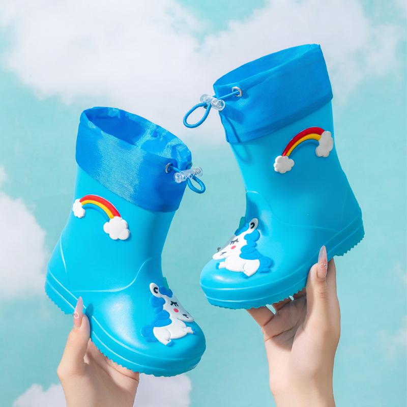 Kinder Einhorn Gummistiefel: Kleinkind & Baby 1-7 Jahre, Rutschfeste Wasserdichte Cartoon-Schuhe