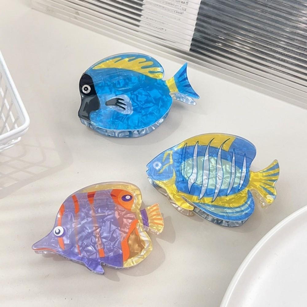 Tropical Fish Fish Hair Claw Cartoon Acrylic Hair Claw Creative Large Shark Clip  Daily