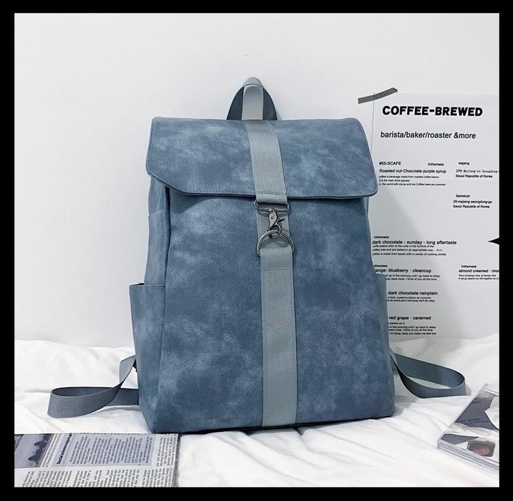 Schoolbag Retro Backpack Male PU Leather Backpack Female College Student Simple School Bag Campus Computer Bag Large Capacity Travel Bag