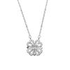 C211 Heart-to-Heart Four-Leaf Clover Necklace: Fashionable, Foldable Clavicle Chain With Heart-Shaped Pendant for Women.