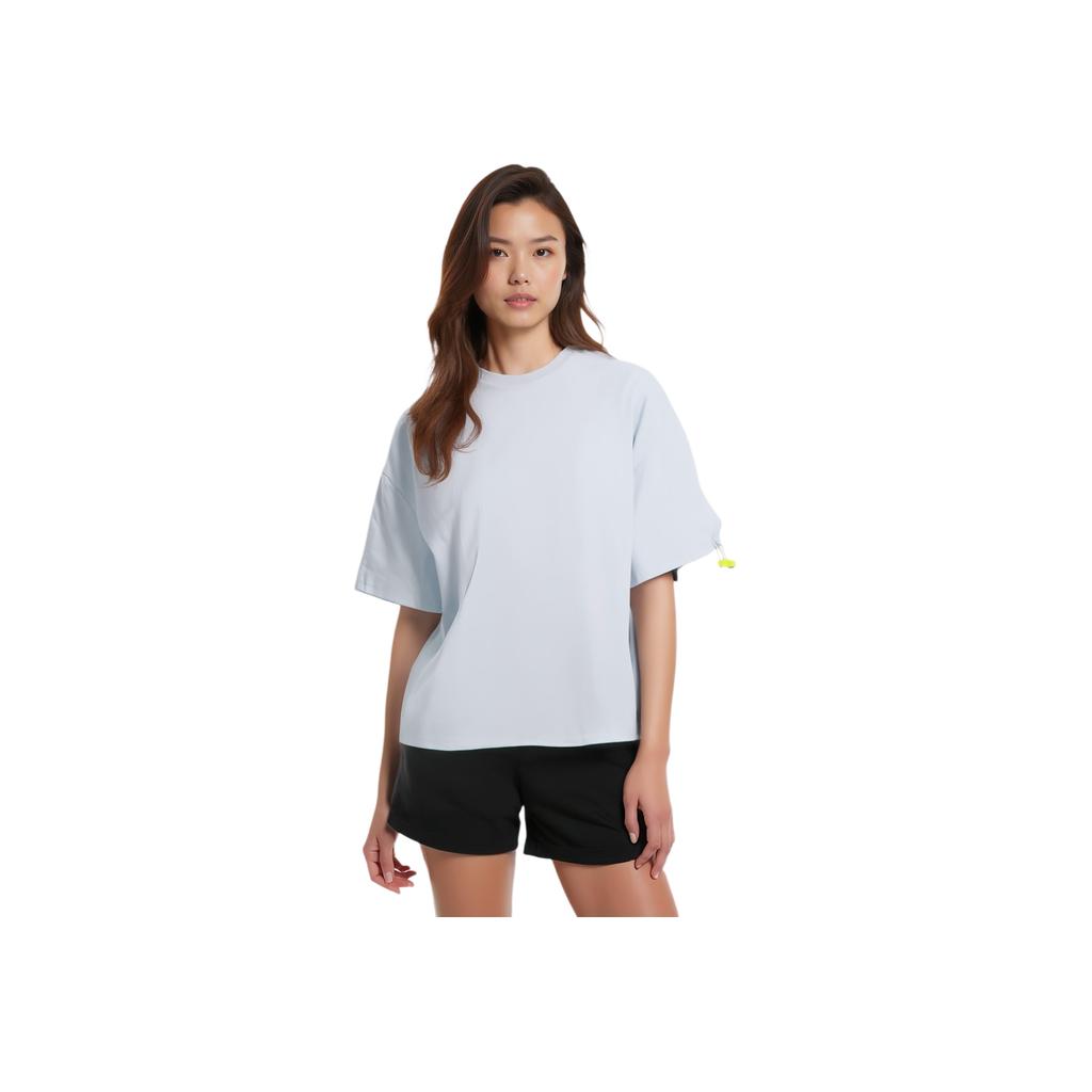Puma Round Neck Solid Color Short Sleeve T-Shirt Unisex Tops Light-Blue Gray 599018-31