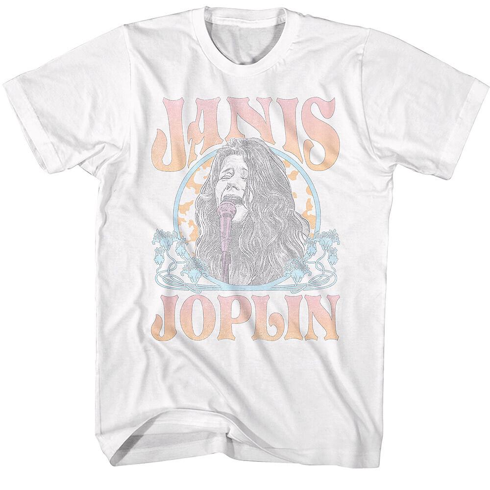 Janis Joplin Faded Art Noveau Circle Men s T Shirt Rock & Soul Music Merch XL