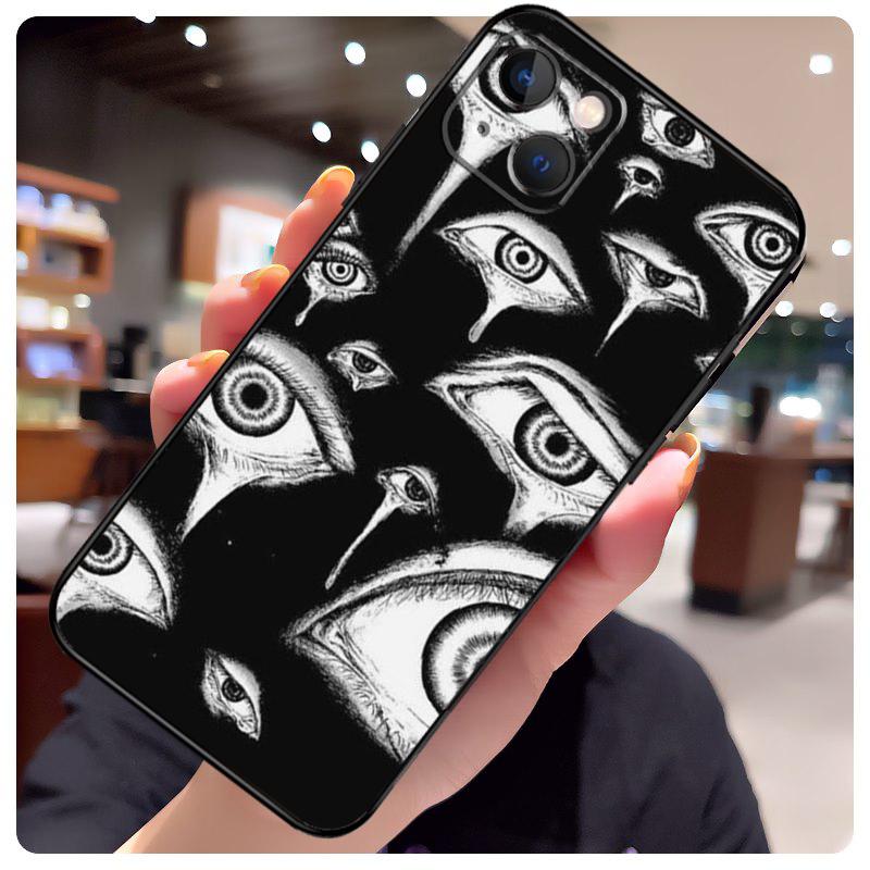 Scary Face Eyes Case For iPhone 16 Pro Max 14 13 12 11 15 17 Pro Max Mini 15 16 Plus 16e 17 Air Phone Cover