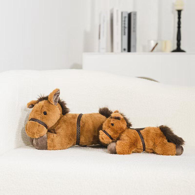 Lying Posture Style Horse Plush Toy Stuffed Animal Horse Toy Home Decor  Favor Farm Props Sofa Backrest Floor Flat