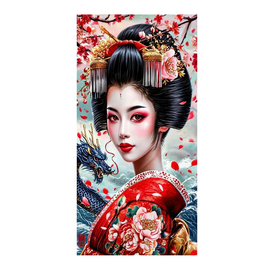 Diamond Painting New Collection Japanese Kimono Women Diy Full Rhinestone Embroidery Woman and Dragon Mosaic Cross Stitch Kits Wall Decor