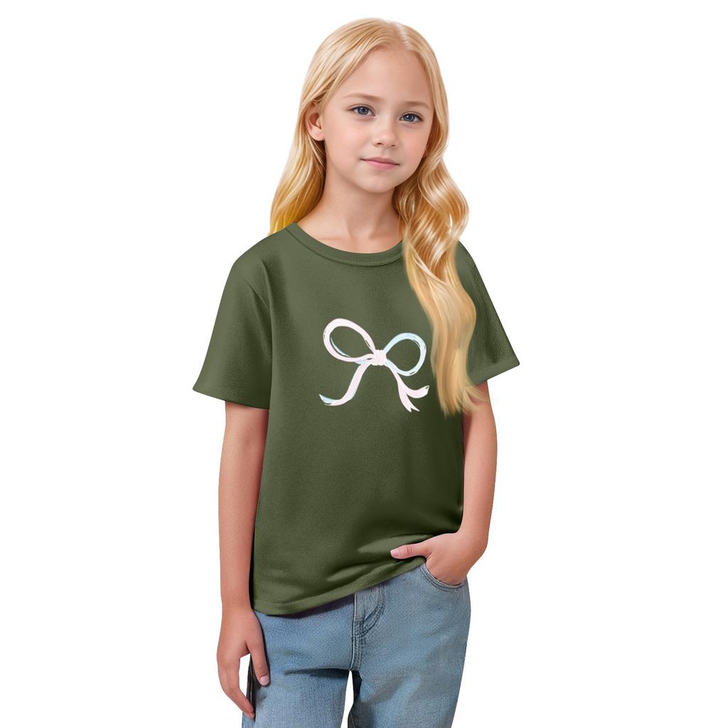 Children's Daily Casual Short-sleeved Printed Tops T-shirt