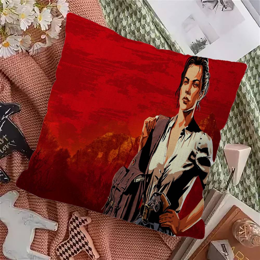 Red Dead R-Redemption Office Cushion Pillowcase Car Cushion Cover45X45CM Lumbar Pillowcase Sofa Pillowcover