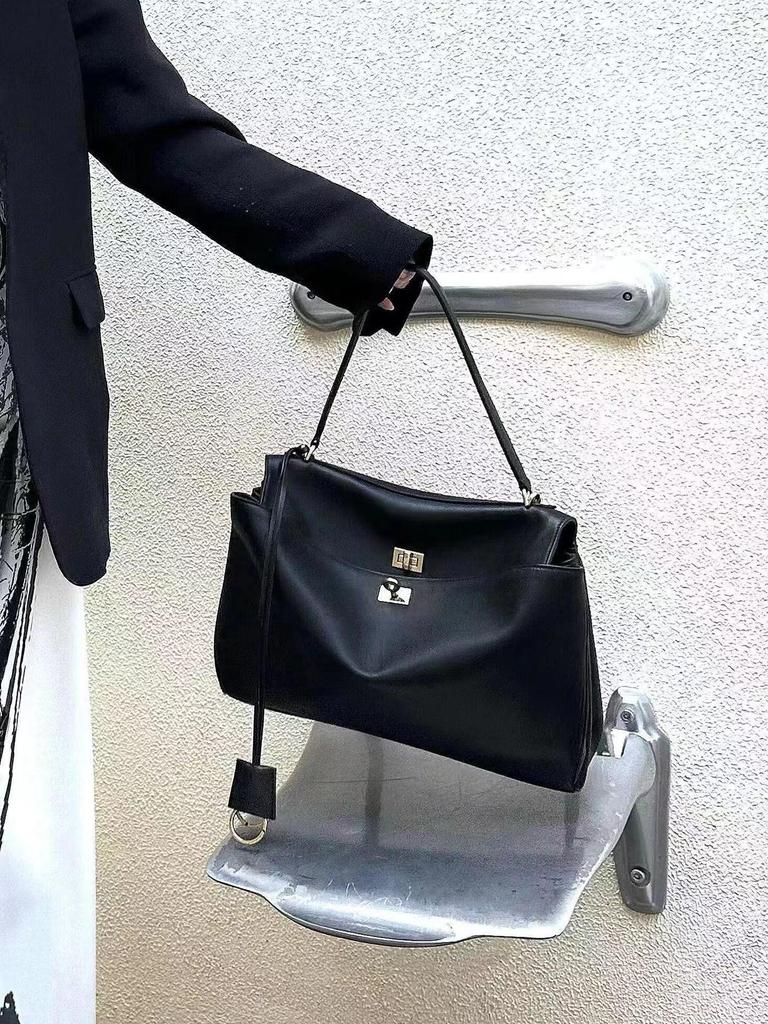 2025 Echte Leder Große Rodeo Tote: Verriegelbare Kelly Bag für Freizeit oder Pendeln, Schulter- und Crossbody-Handtasche für Damen
