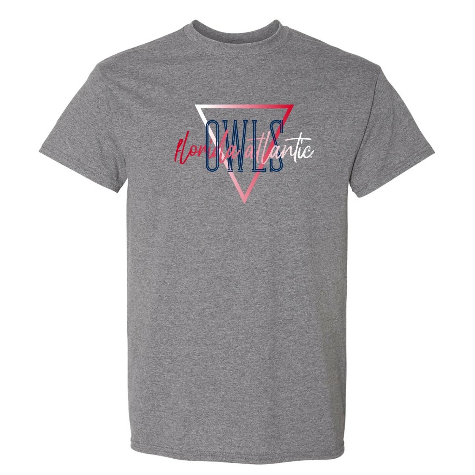 Florida Atlantic Owls Gradient Triangle T Shirt - Team Color College University S