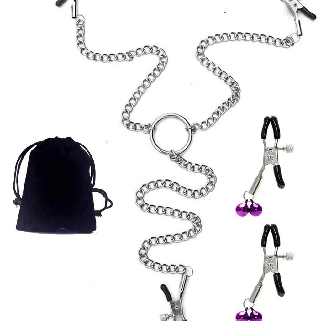 Kovová spona na bradavky s kovovým řetízkem pro ženy, fetiš na prsa, stydké pysky, stimulační masážní přístroj Bdsm Bondage Sex produkty