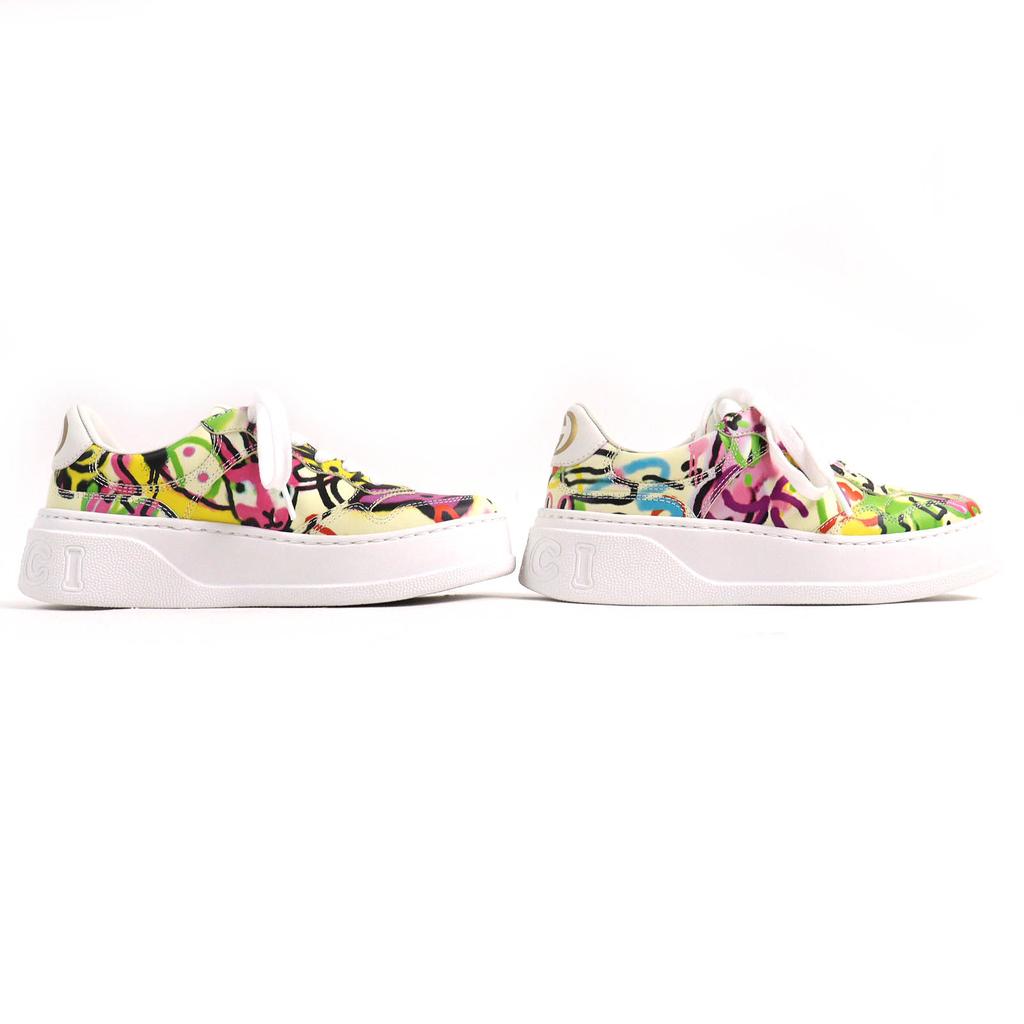 Pristine GUCCI sneakers Interlocking G Graffiti Print Rabbit multicolor Women Used