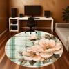 1PC Floral Pattern Flower Office Round Area Rug, Under Office Chairs Bedroom Living Room Home Decor, Carpet for Office -1110093