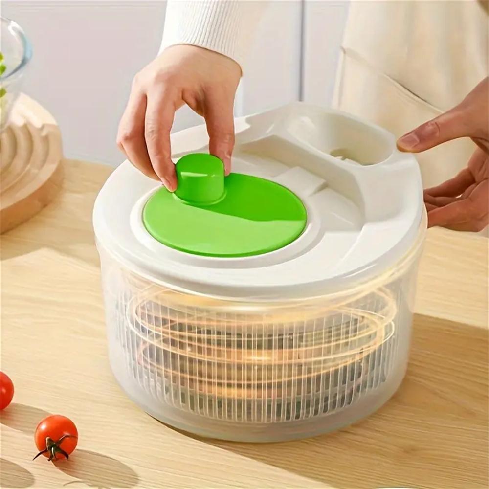 Large Manual Vegetable Spinner Dryer Multipurpose Fruit Washer With Storage Lid And Colander Quick Salad Prepar Kitchen Access
