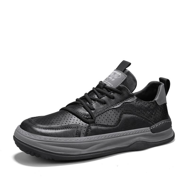 

Fashion Men Shoes 2025 Spring Autumn Fashion Breathable Mesh Non Slip Platform Sneakers Height Increase Lace-up Fly Weave Casual Shoes 39 чёрный