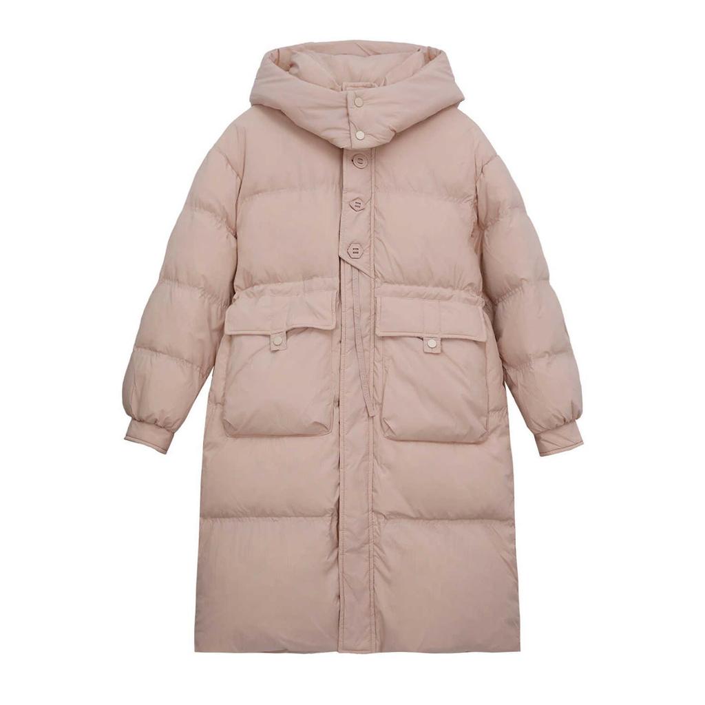 Winter New Down Jacket Women's Long Fashion Waist Loose Thickened Warm White Duck Down Jacket