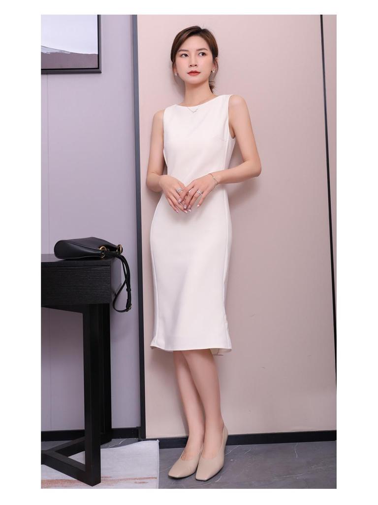 Sleeveless Women's Summer Fishtail Dress: Slimming, Classic, Professional Wear