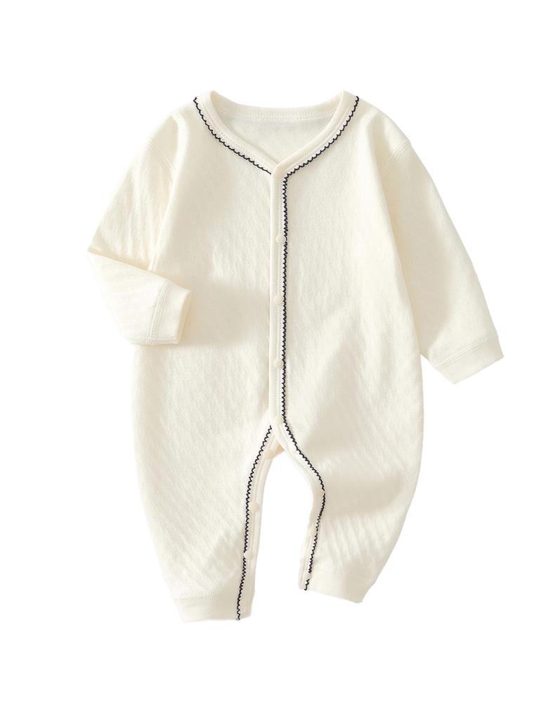 HAYAHARU Baby Girls Romper Long Sleeve Coverall Cotton Newborn Clothes Open Front Underwear Girls Pajamas Cute Baby Clothes Baby Shower Gift 100%