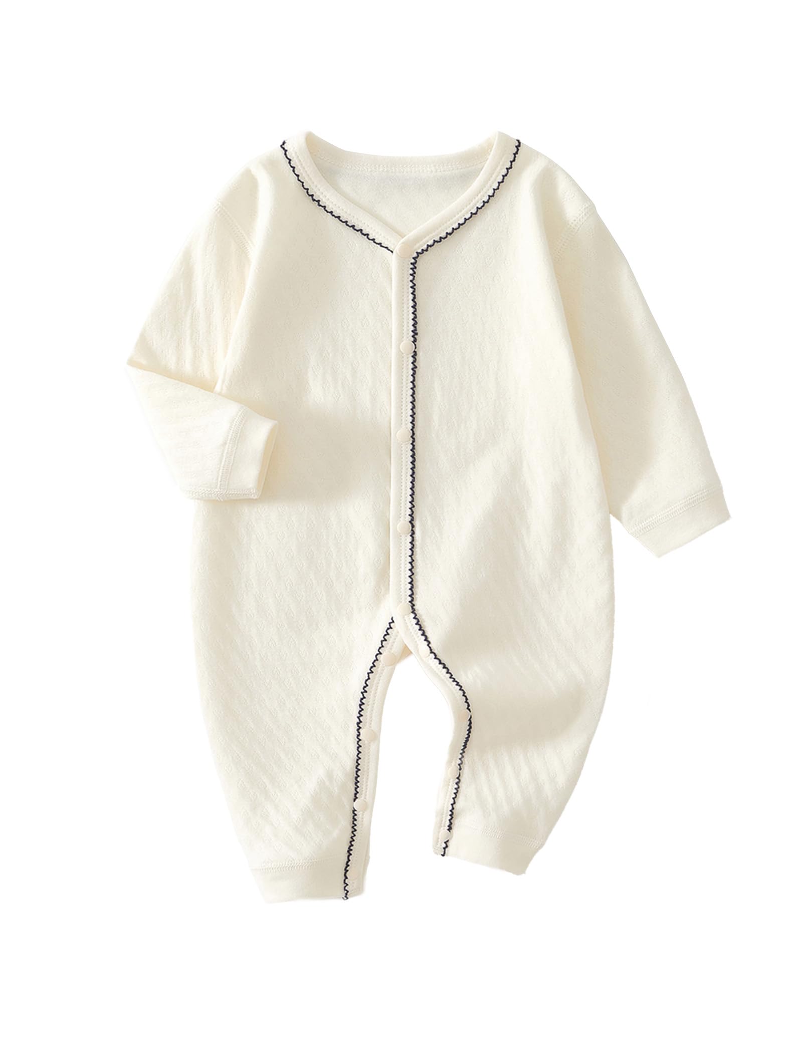 

HAYAHARU Детский ромпер для девочек с длинным рукавом, комбинезон, хлопок, одежда для новорожденных, нижнее белье с открытой передней частью, пижама для девочек, милая детская одежда, подарок на детский праздник 100% белый