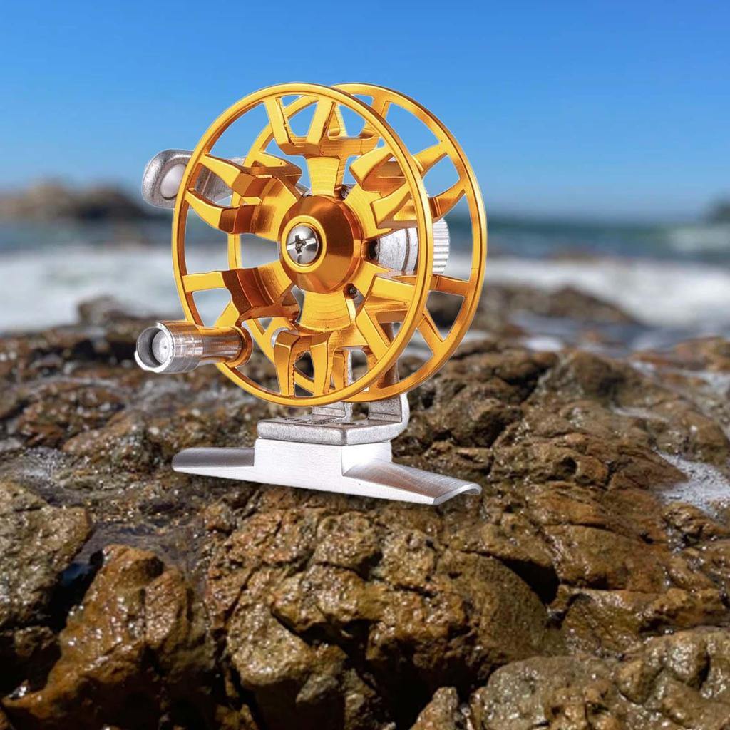 Fishing Reel Fly Wheel Spool Aluminum Alloy Body Adjustable Brake Pad Design Lightweight