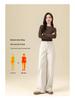 Women's 2024 Winter White Slim Straight Wide-Leg Fleece Jeans