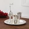 Havdalah 4pcs Wine Set Kiddush Wine Glass Cup and Tray Havdalah Candle Holder Besamim Spice Box for the End of the Sabbath