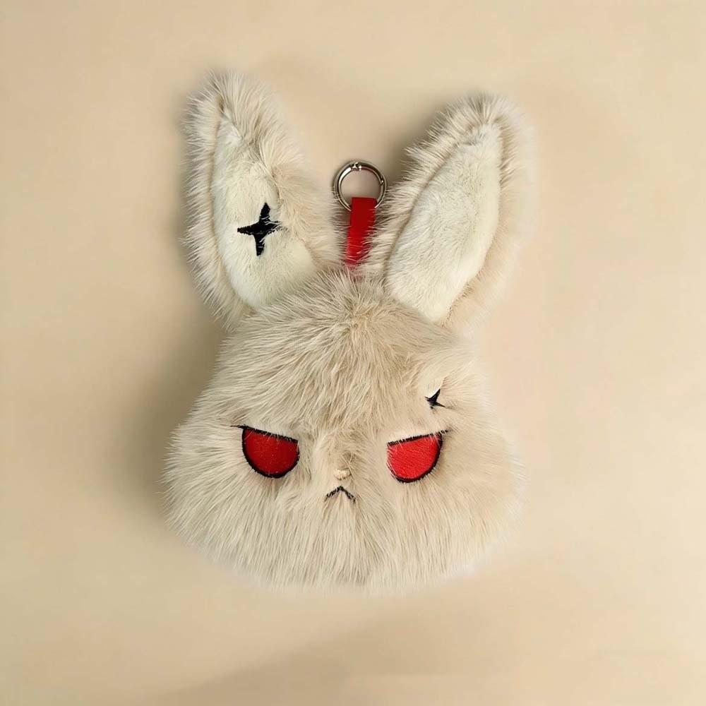 Fluffy Gothic Rabbit Compact Stitched Bunny Bag Pendant Halloween Plushie Party Favors