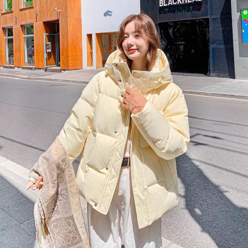 White duck down jacket women's short thickened loose fashion flow jacket