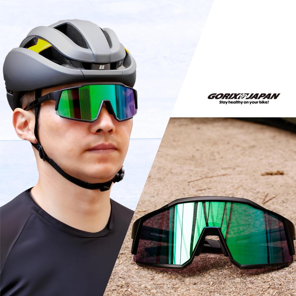Gorix Sports Wide UV with Prescription Inner for Men and Black Frame with Green Lenses Sunglasses, Lens, Protection, Lightweight, Frame, Stylish,