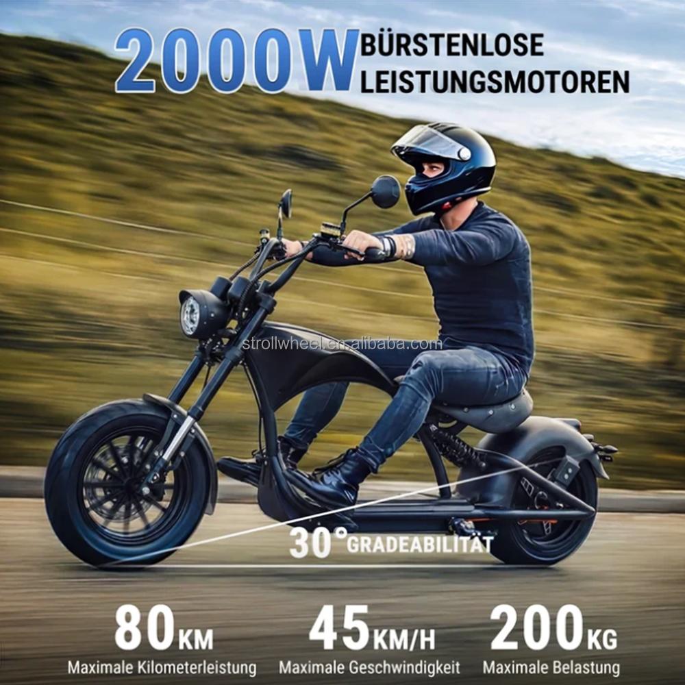 Germany Warehouse Mangosteen M1P Citycoco 45km/h COC Electric Streetbike 2-Wheel Electric Scooter 320mm Disc Brake