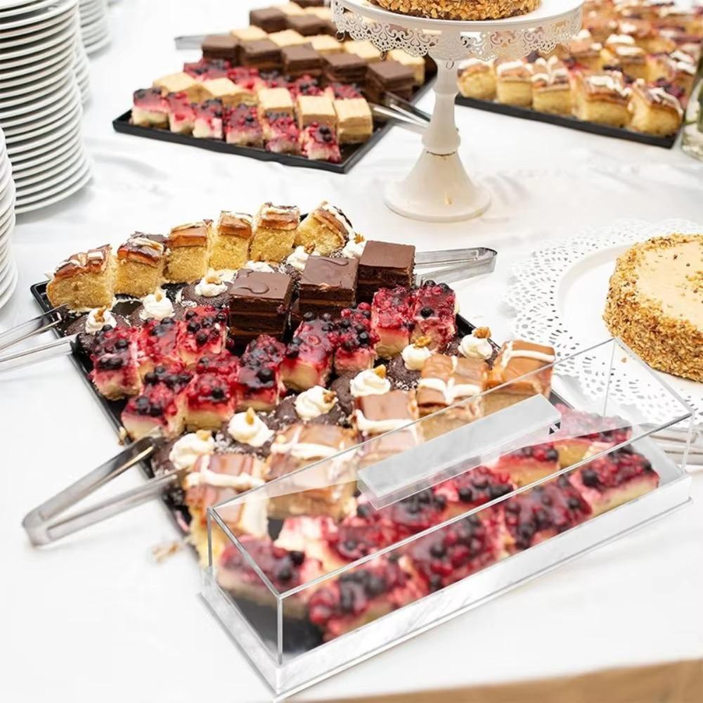 Dust-proof Cake Packaging Box Non-slip Bottom Bread Storage Container Cake Display Tray Hotel