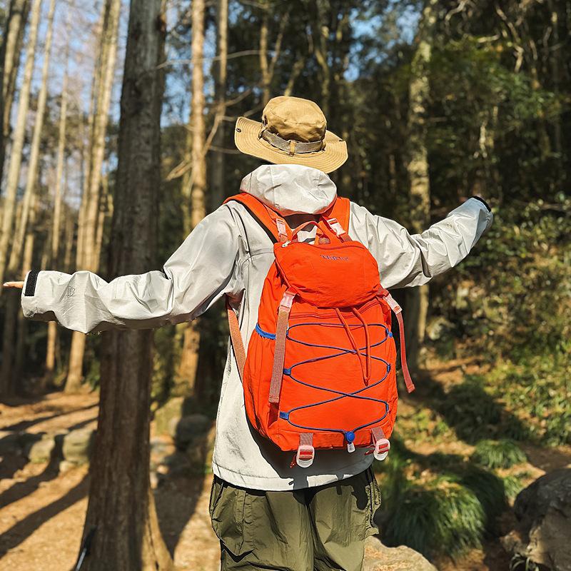 Male college student leisure outdoor mountaineering bag High school student travel backpack Women's large-capacity backpack Small satchel two pieces