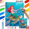 Disney Digital Oil Painting Art Kit Mermaid Sea Turtle Ocean Handmade Coloring Painting Home Decor