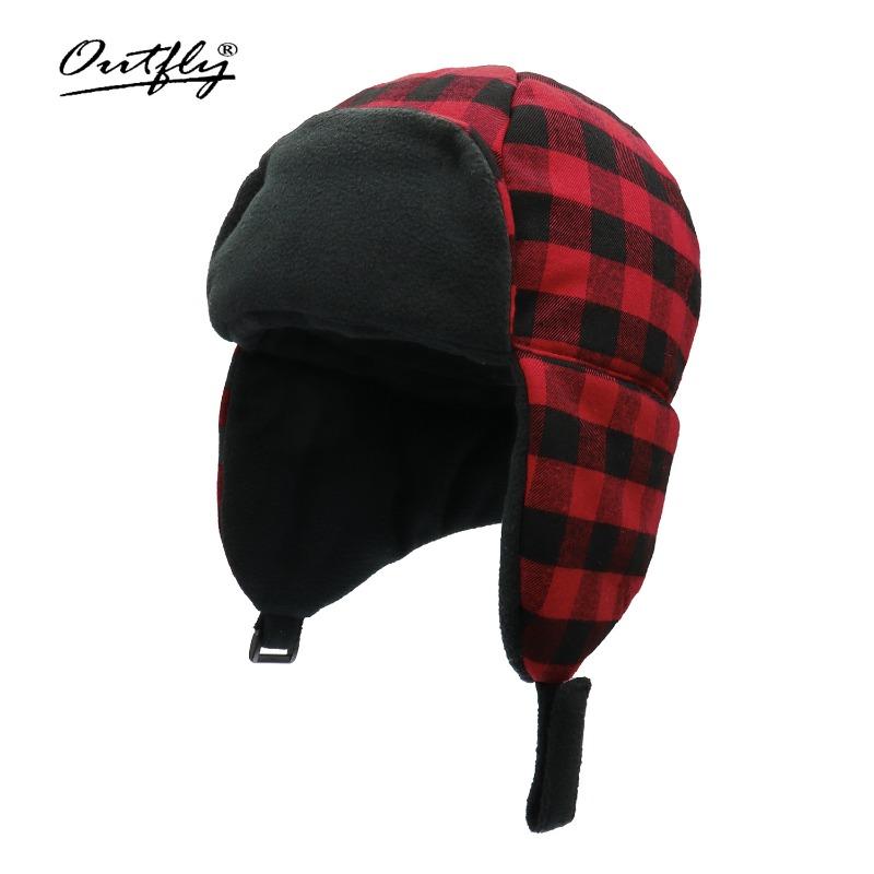 Autumn and Winter New Plaid Cycling Thermal Ear Protection Hat Outdoor Travel Cold Protection Hat