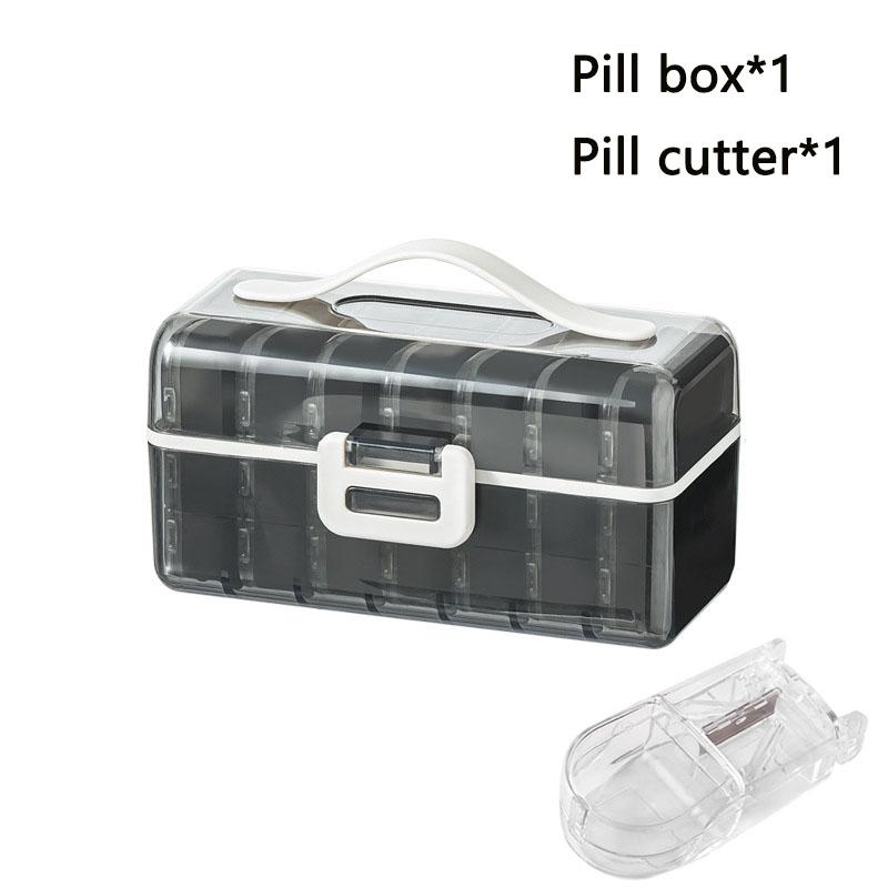 21Grids Pill Box Weekly Portable Large Capacity Travel Pill Case Clear Sealed Medicine Compartment Storage Box Pill Container