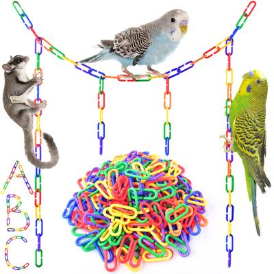 100 pçs pássaro papagaio links de corrente diy c-clips correntes ganchos balanço escalada gaiola brinquedos para uso múltiplo