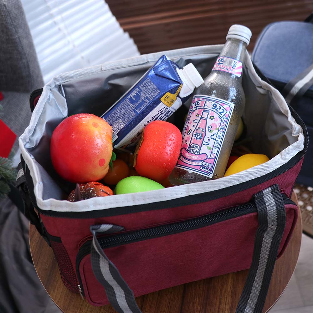 Handheld Insulated Cooler Bag Oxford Cloth Cooler Lunch Box Durable Thermal Lunch Bag  Camping